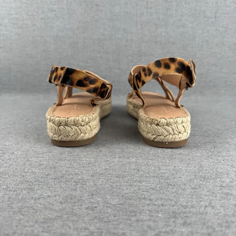 New‎ Madewell Sandals Womens 8.5 Brown Leather Animal Print Beachy Boho Resort